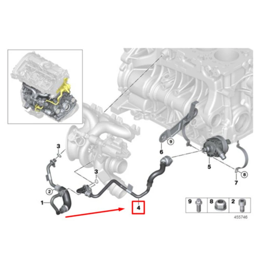 1 Stück Turbolader-Kühlmittel rücklauf leitung für BMW F20 F30 G30