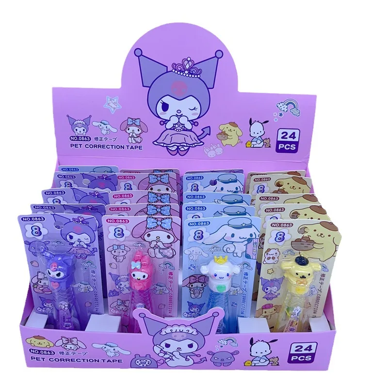 산리오 교정 테이프, 카와이 마이 멜로디 쿠로미 시나모롤, 화이트 아웃 교정 밴드, 문구류, 학교 사무용품, 24 개