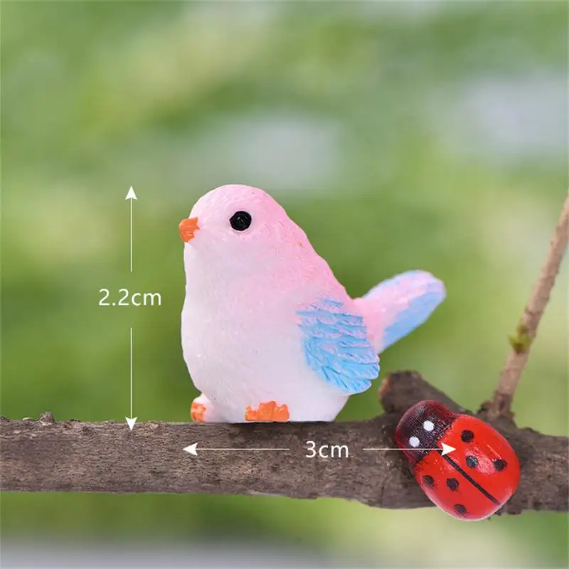 Set Resina Home Ornament Cute Little Birds Animal Model Figurine Glass Decor Accessori Da Giardino Artigianali In Miniatura
