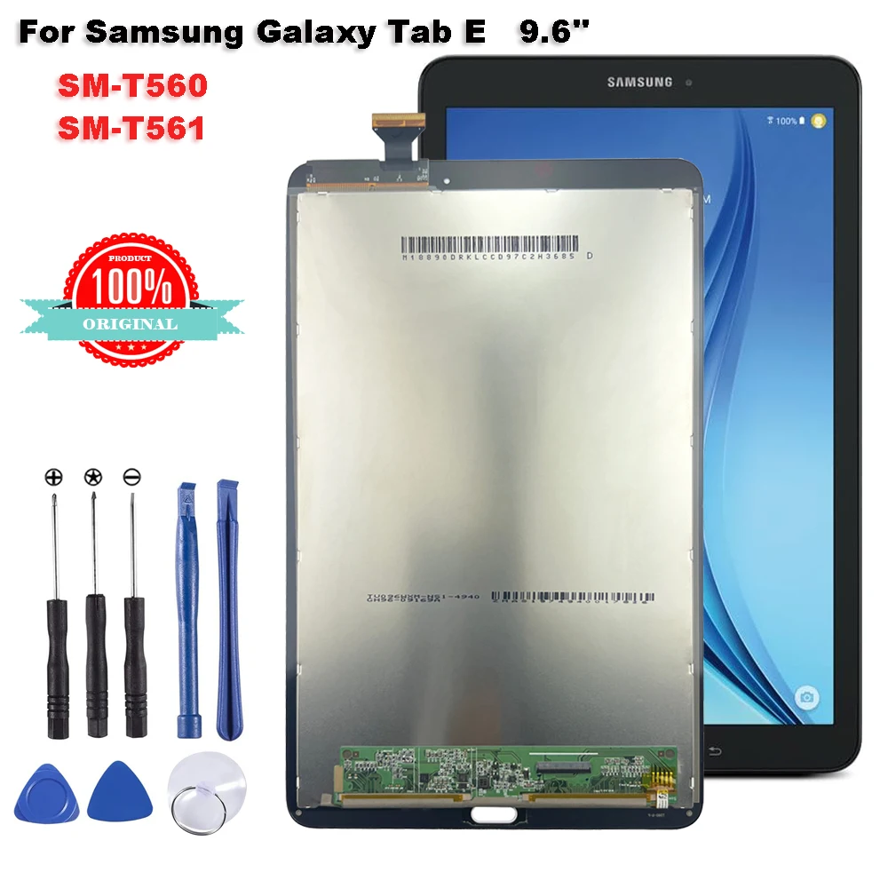 

Original for Samsung Galaxy Tab E SM-T560 SM-T561 T560 T561 9.6" LCD Display Touch Screen Digitizer Glass Assembly Repair Parts