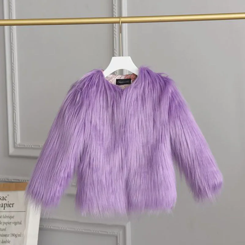 Winter Girls Faux Fur Coat Cotton Padded Thicking Baby Girls Jacket Fur Baby Girl Clothes Warm Winter Parka Outerwear