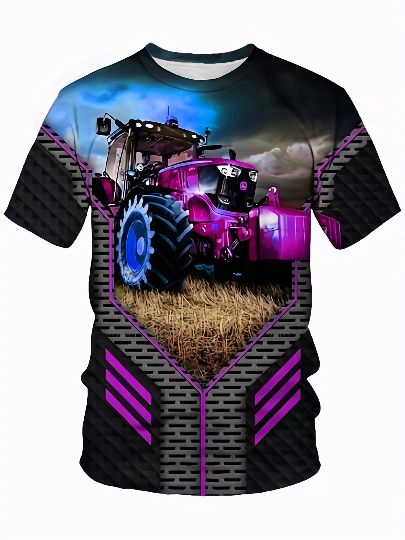 Gyerekeknek Teherautó tractors 3D Bennyomás Póló Fiú ruhák Kisded lányok tops autó Mezőgazdasági traktor Rövid távú Ruhaujj gyerekek Ing Födémgerenda fiúknak trička