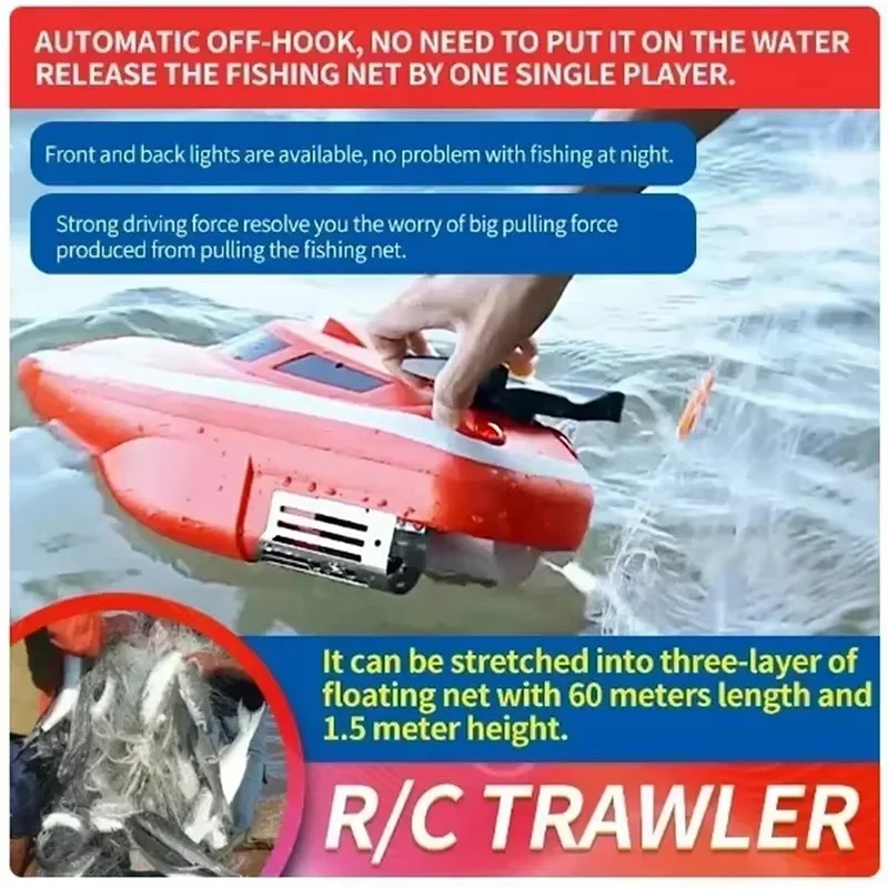 Remote Control Net Pulling Boat Automatic Nesting One Button Decoupling 500 Meter Bait Feeding Dual Motor Net Pulling Boat 5