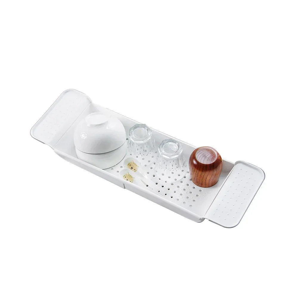 Home Furniture Retractable Drain Bathtub Stand Bathroom Bathroom Plastic Bath Basin Storage Rack Multi-Functional Storage Rack B
