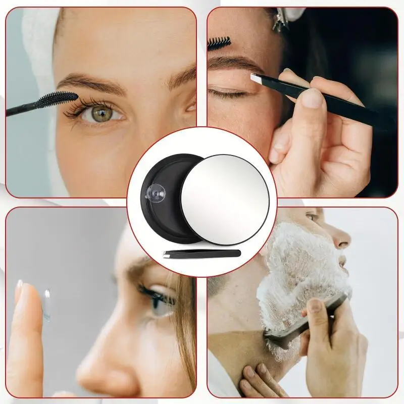 Portable 45-inch 114CM 20x 30x magnifying mirror concave mirror three-absorbent bathroom mirror for easy makeup organization 3