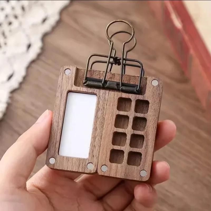 Paint Tray Color Palette Watercolor Palette Portable Travel Wooden Handmade 8 Grid 0.5ml Watercolor Paint Palette Oil Paints Tray Box Empty Box Art Painting Supplies