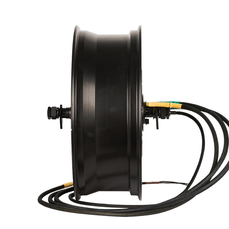 YMMOTOR High Speed 150KMH 17x6.0" WP 70H Rated 15KW Racing Motorcycle BLDC Wheel Hub Motor