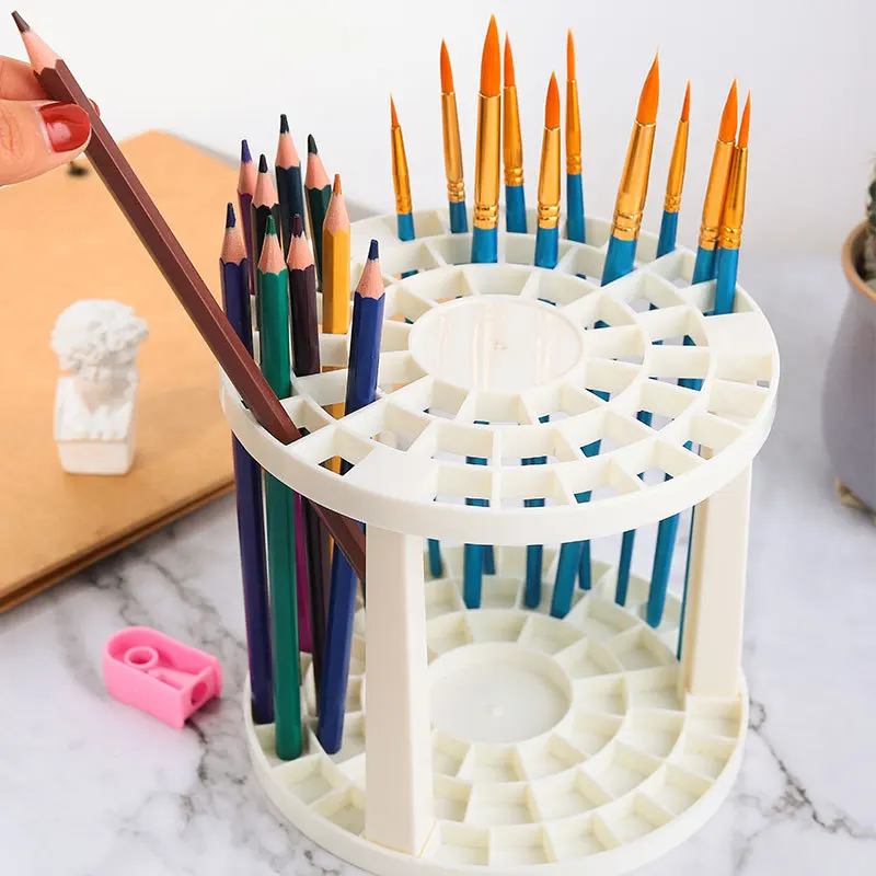 Portable 49 Holes Paint Brush Pen Holder Watercolor Paint Brush Holder