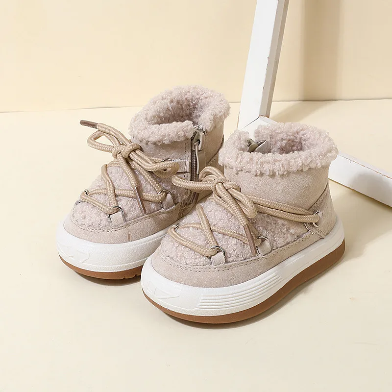 GT-CECD New Autumn/Winter Baby Boots Warm Plush Rubber Sole Toddler Kids Sneakers Infant Shoes Fashion Little Boys Girls Boots