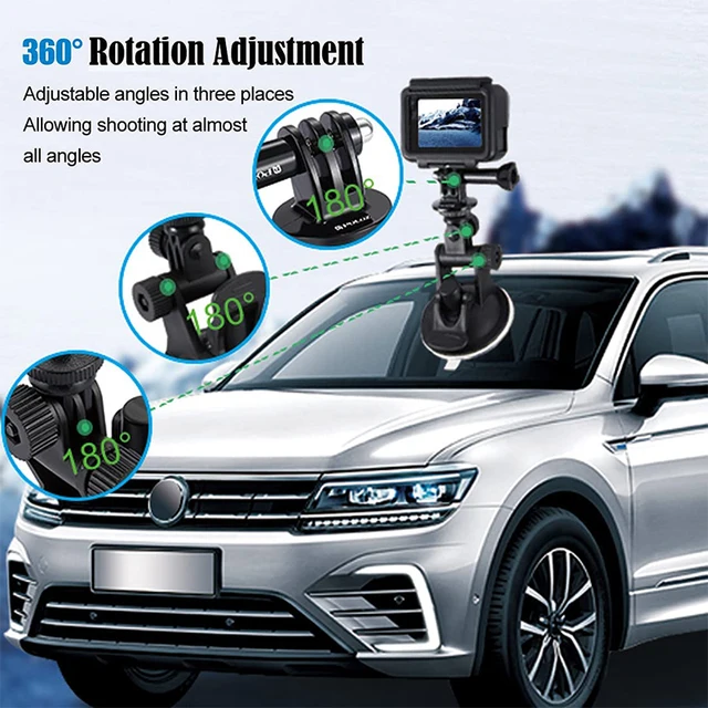 Support de caméra à ventouse pour voiture, avec trépied, adaptateur, support de téléphone pour GoPro Hero 13 12 11 10 9 8 DJI Osmo 360 Action 5 Pro 3 4 Insta 2