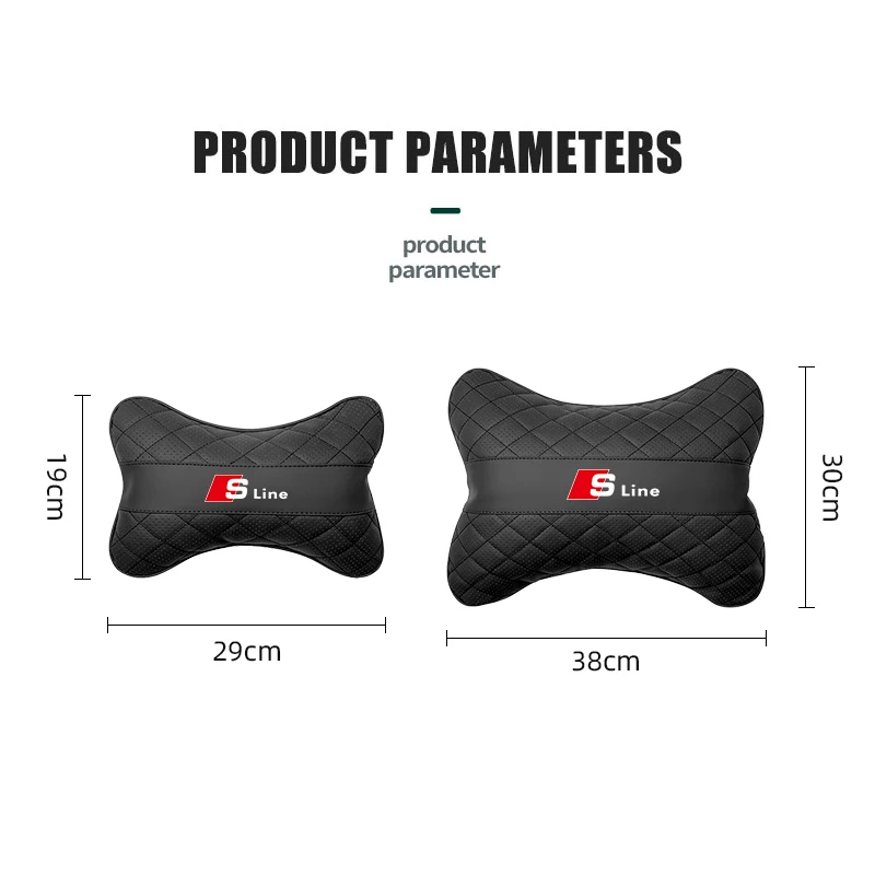 Car Seat Headrest Auto Logo Neck Pillow Lumbar Cushion For Audi Sline S7 S4 S6 SQ5 SQ7 A3 A4 A5 A6 A7 A8L Q3 Q4 Q6 Q