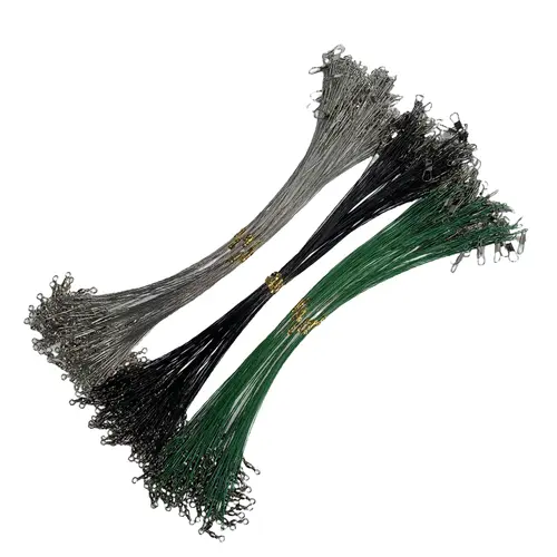 Anti Bite Steel Fishing Line Steel Wire Leader With Swivel Fishing Accessory Lead Core Leash Fishing Wire 15cm 20cm 25cm 30cm - Image 6