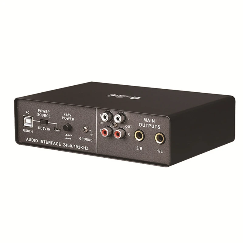TEYUN Q-24 USB Recording Sound Card Audio Mixer 4-Channel 24Bit/192Khz Sampling Rate Arranger K Song Live Recording Sound Card