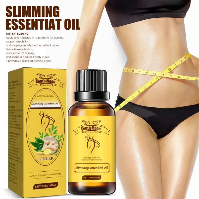 Ginger Slimming Essential Oil Lymphatic Drainage Therapy Weight Loss Massage Oils Promote Metabolism Firm Body Care |