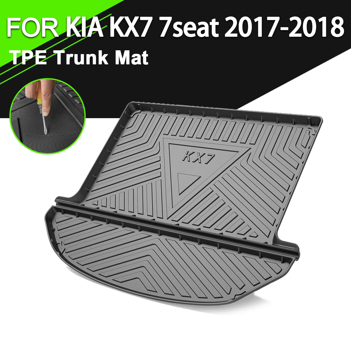 

Коврик для багажника ТПЭ для KIA KX7 7 мест 2017-2018 автомобильный водонепроницаемый нескользящий резиновый подкладка для груза аксессуары