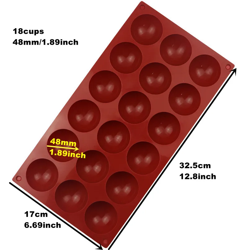 Stampi Silicone Semisfera 6 Cavità Set 2 Stampi In Silicone A Semisfera, 6 Cavità Grandi - Per Cioccolatini, Dolci, Gelatine, Sapone Fai-da-te Stampo Alimentare Con Contagocce