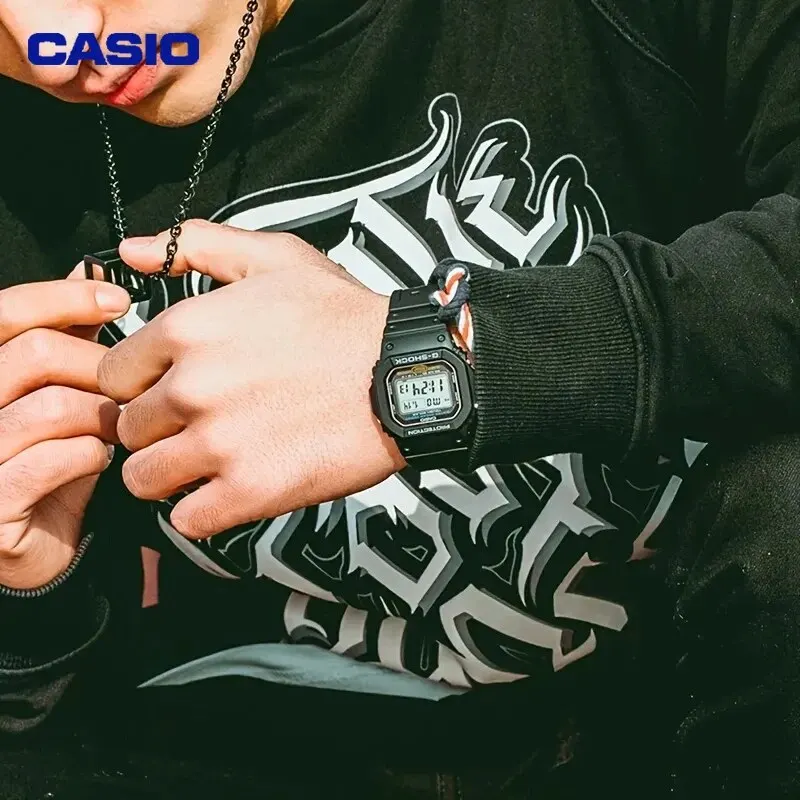 Reloj de cuarzo para hombre CASIO, reloj deportivo multifuncional, resistente al agua y a los golpes, serie DW-5600