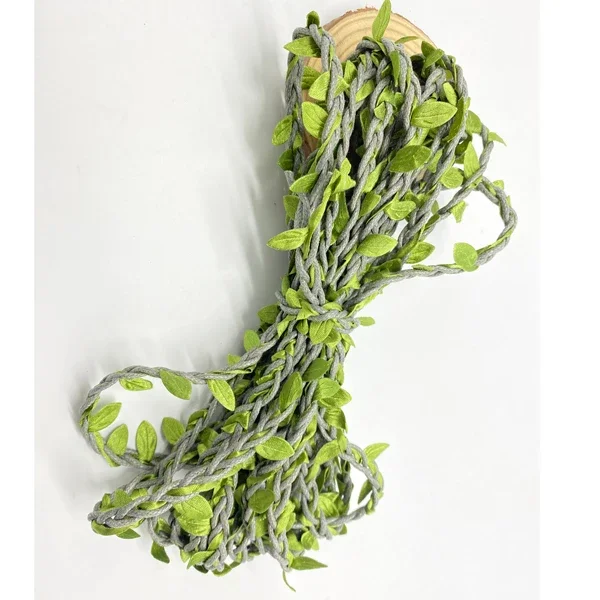 20m Cuerda De Cáñamo Con Hojas Artificiales De Yute – Guirnalda Boho Para Bodas, Decoración Hogar Y Manualidades | Rollo De 20m | Natural Y Elegante