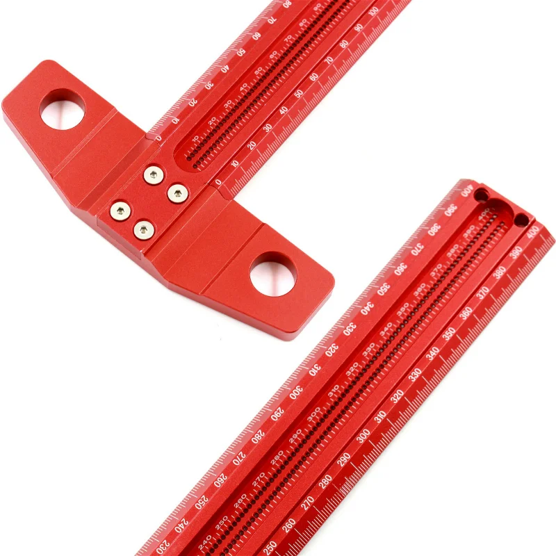 

500 Woodworking Line Scriber T-type Ruler Hole Crossed Ruler Aluminum Alloy Marking Gauge Measuring Tools