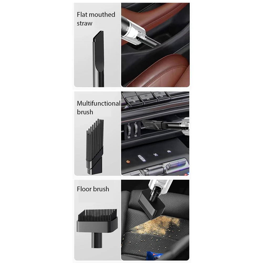 Car Hoover 6000PA Small Air Duster 1200mAh Powerful Hoover 2 in 1 Wireless Dust Collector USB Charging for Home Vehicle Cleaning