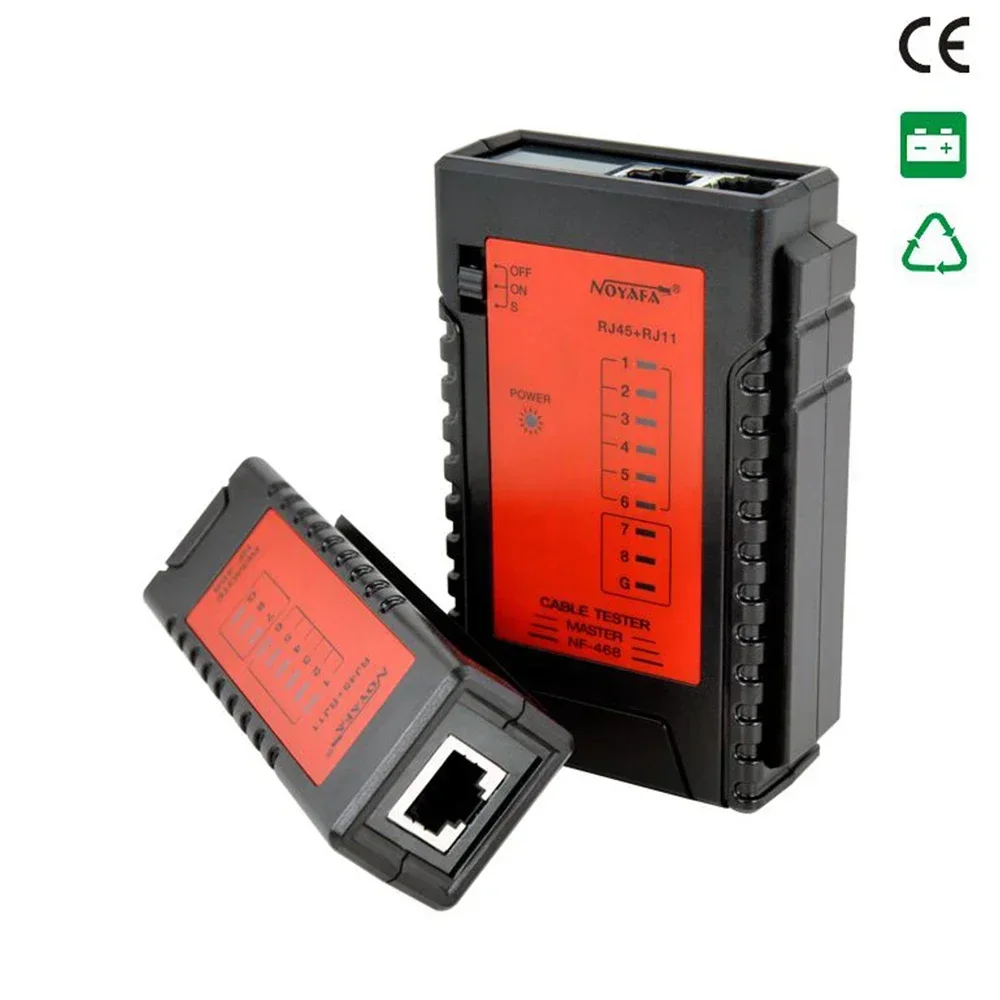 [ NEW] NF-468 Ethernet Cable Tester RJ45 CAT5E CAT6 LAN Cable Tester Network Test Tools For UTP/STP Line RJ11 RJ12 Wire Chec