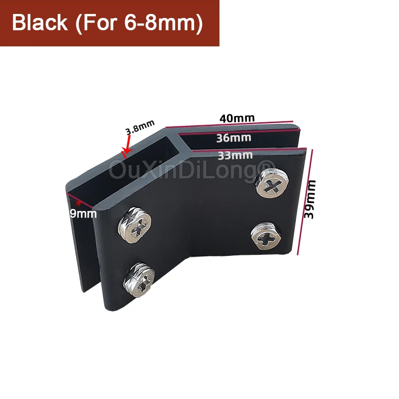 vidro grampos prateleiras suporte grampos preto gf394