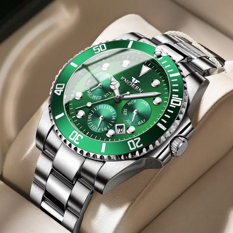 

2023 Fashion Diver Watch Men Top Brand Luxury Stainless Steel Waterproof Luminous Date Sports Business Quartz Wristwatches Clock
