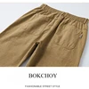 2025 Spring New 100% Cotton Cargo Straight Pants for Men Clothing Solid Color Men Trousers YL906 5