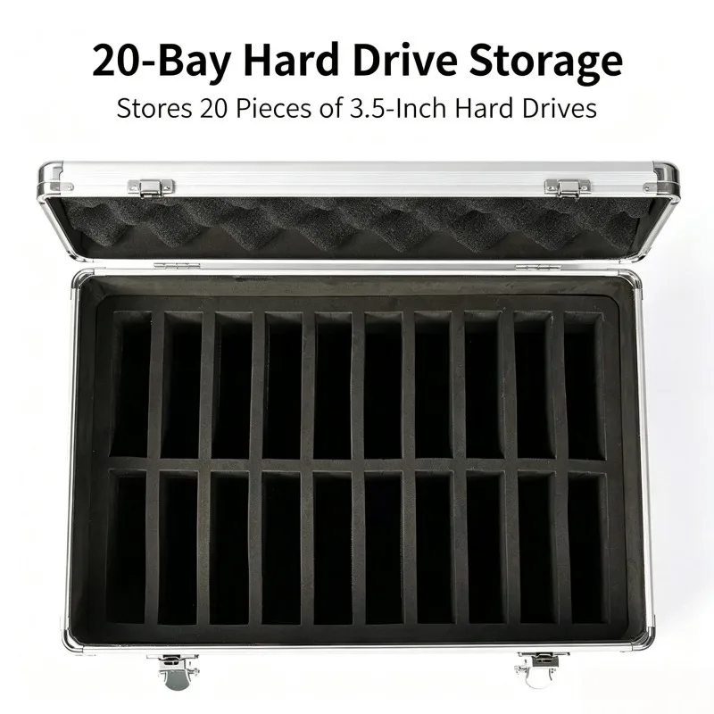 3.5 Inch Hard Drive Storage Case Holds 20 Drives Dust Proof Protective Box For Photography Media Data Storage Arrangement - 5