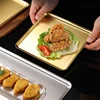 Silver Gold Stainless Steel Serving Plate Restaurant BBQ Skewers Sushi Tray Large Shallow Tray Food Storage Plates For Kitchen 2