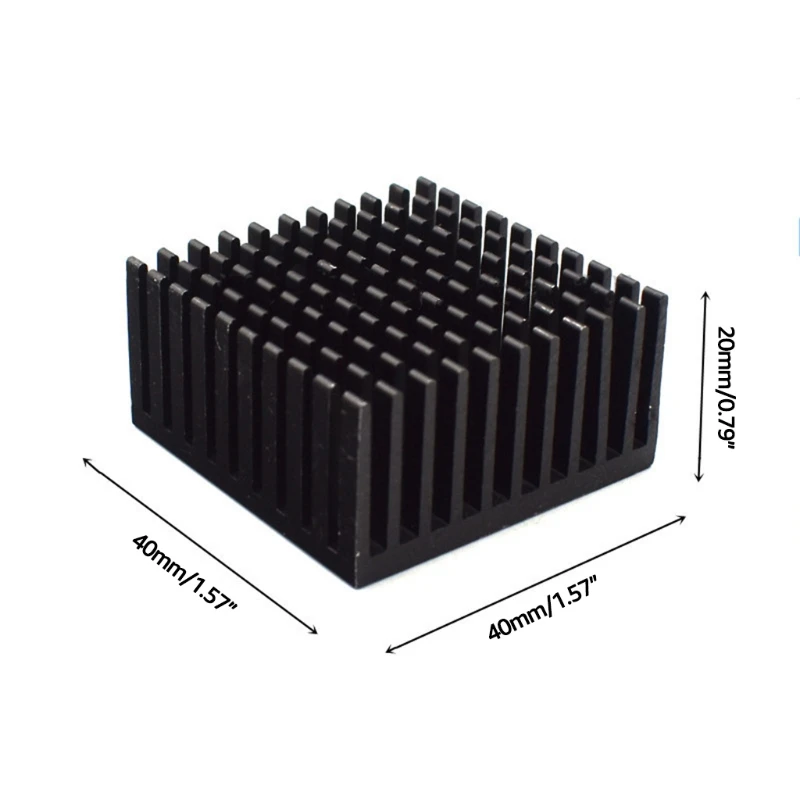 4PCS 히트 싱크 키트 40x40x20mm + 열 전도성 접착 테이프 쿨러 용 냉각 P 용 알루미늄 방열판