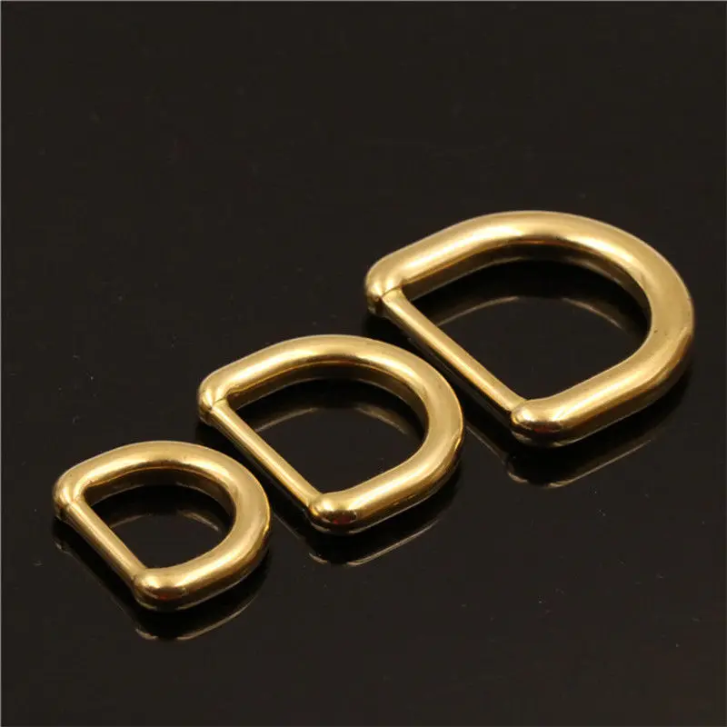 Solid Brass Molded D ring Buckle for Leather Craft Bag Purse Strap Belt Webbing Dog Collar 15/20/25mm 1piece