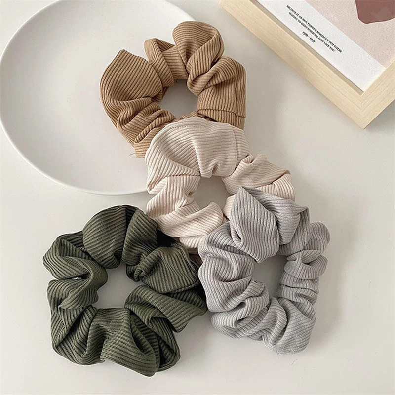 6Colors Morandi Colors ins Scrunchie Ponytail Bun Holder Rubber Band Hair Ring Elastic Hair Tie Rope