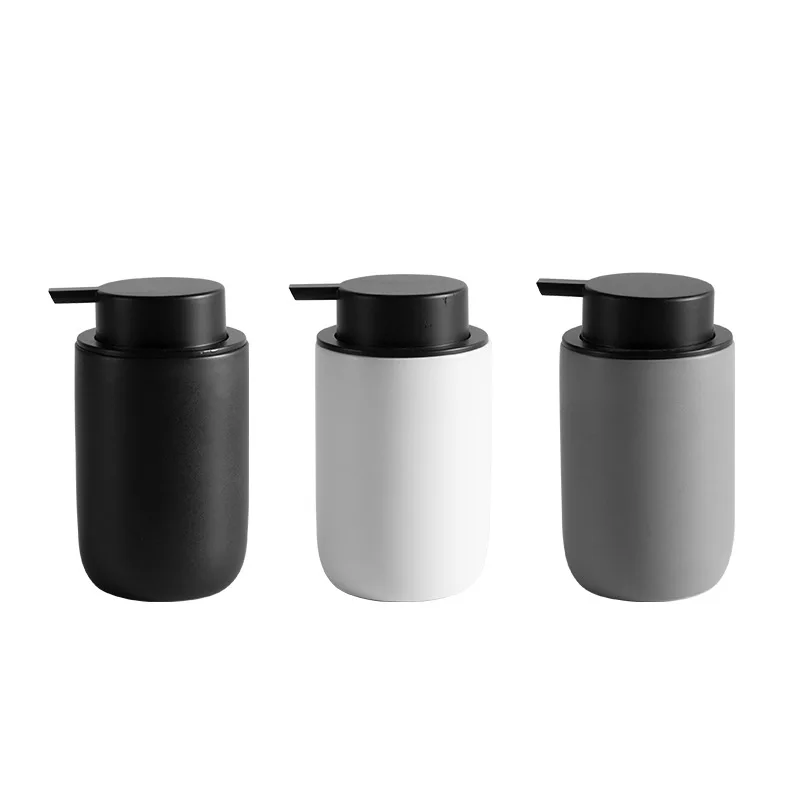 Nordic Ceramic Bathroom Lotion Bottle Press Hand Sanitizer Bottle Mouthwash Cup Toothbrush Holder Black Liquid Soap Dispenser bathroom accessories