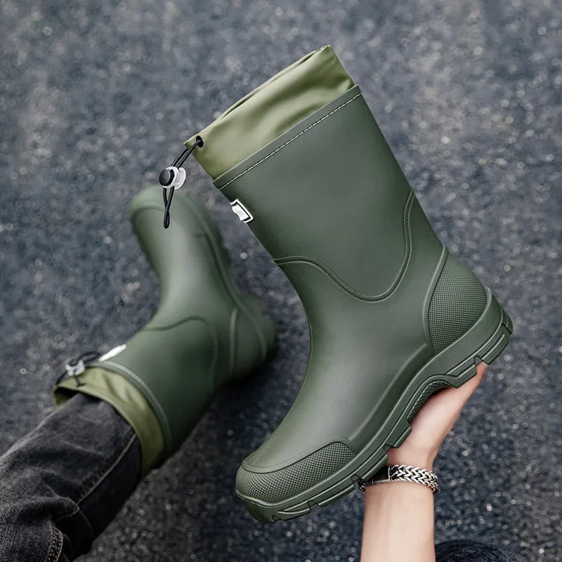 Bottes pêche homme légères étanches anti-dérapantes PVC résistantes semelle EVA confort pêcheur