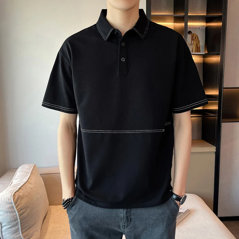 

2023 Summer New Relaxed Breathable Cotton POLO Shirt Men's Korean Japanese Fashion Youth Luxury Leisure Simple Polo Short Sleeve