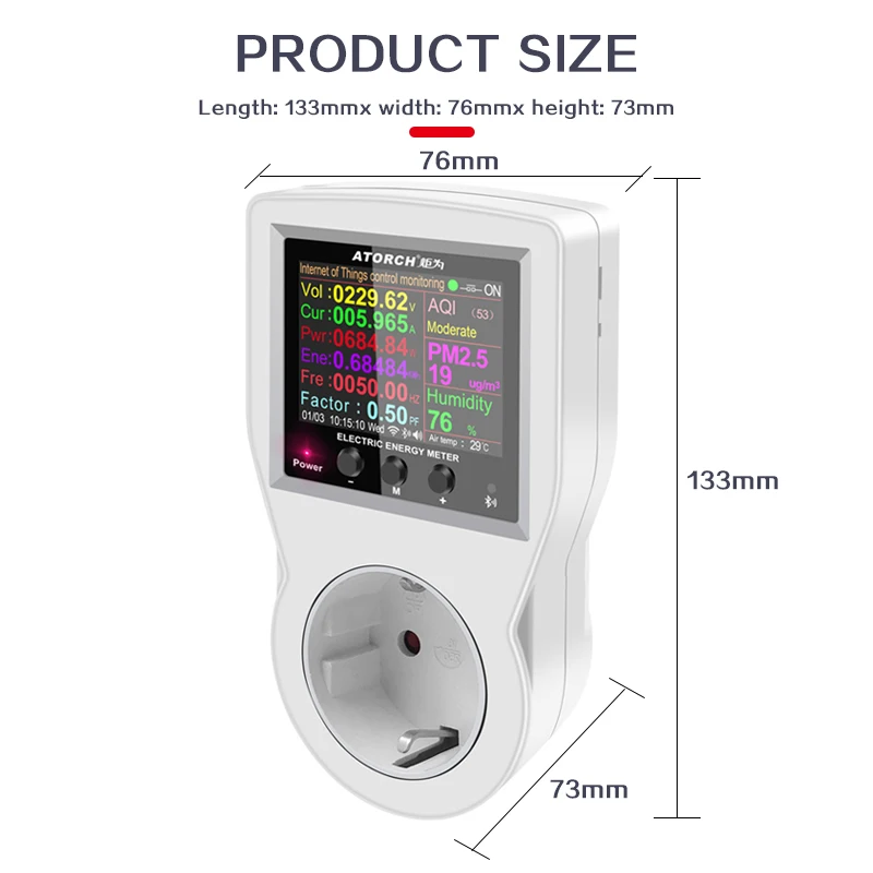 Digital Wattmeter WIFI 220V AC Power Meter Electricity Consumption Energy Meter Power Wattage Electricity power meter energy meter