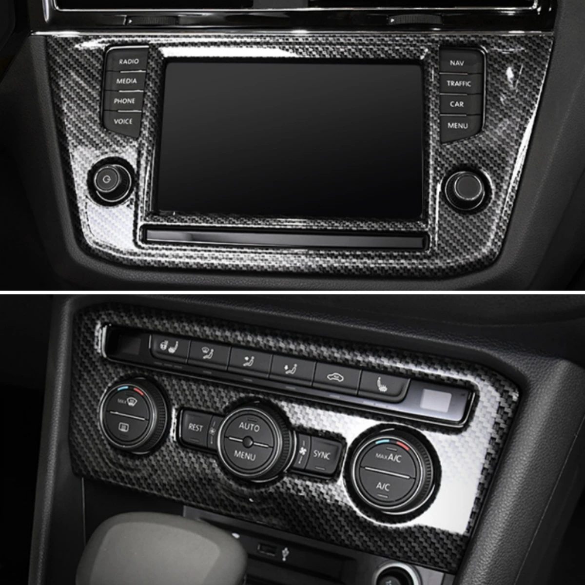 

Интерьерные аксессуары для Volkswagen VW Tiguan 2017 - 2021 2022, интерьер автомобиля, Gps-навигация, экран кондиционера, рамка, отделка