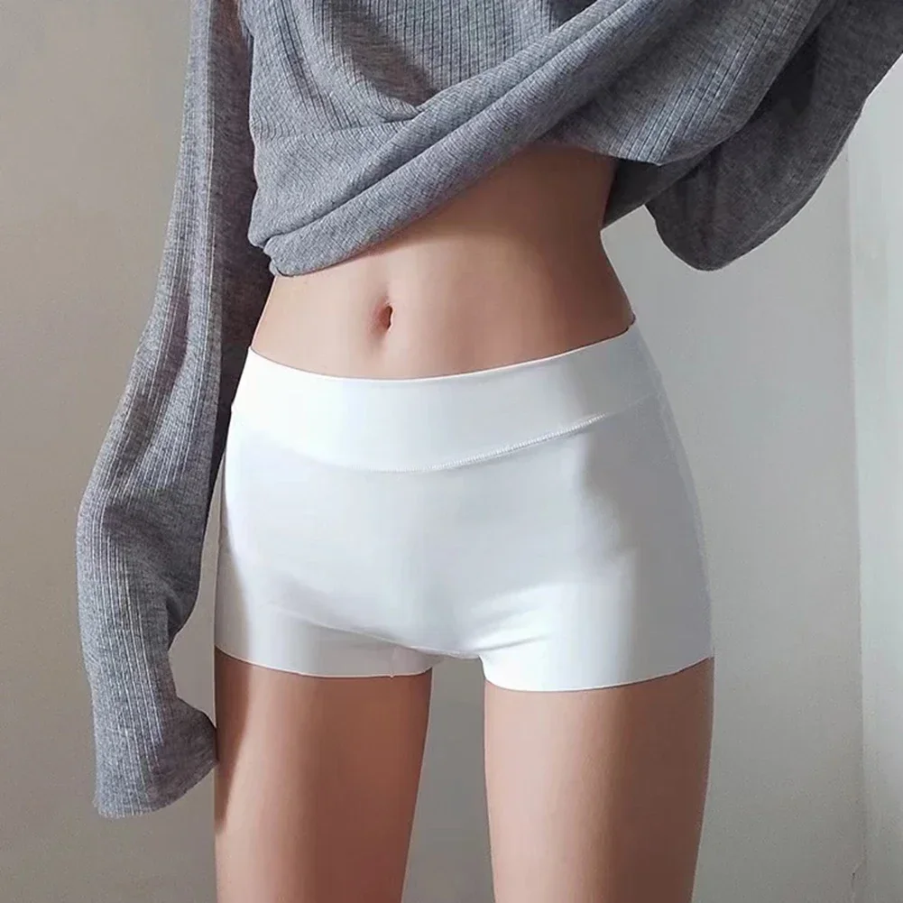 Women Large Size Safety Shorts Under Skirt Seamless Ice Silk Boxer Briefs For Female Boyshorts Summer Safety Pants