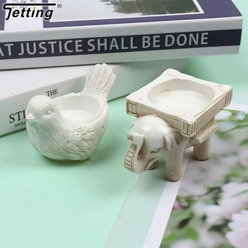 Retro Elephant ＆Bird Tea Light Candle Holder Home Decor Candlestick Home Party Favor Decor 1PC