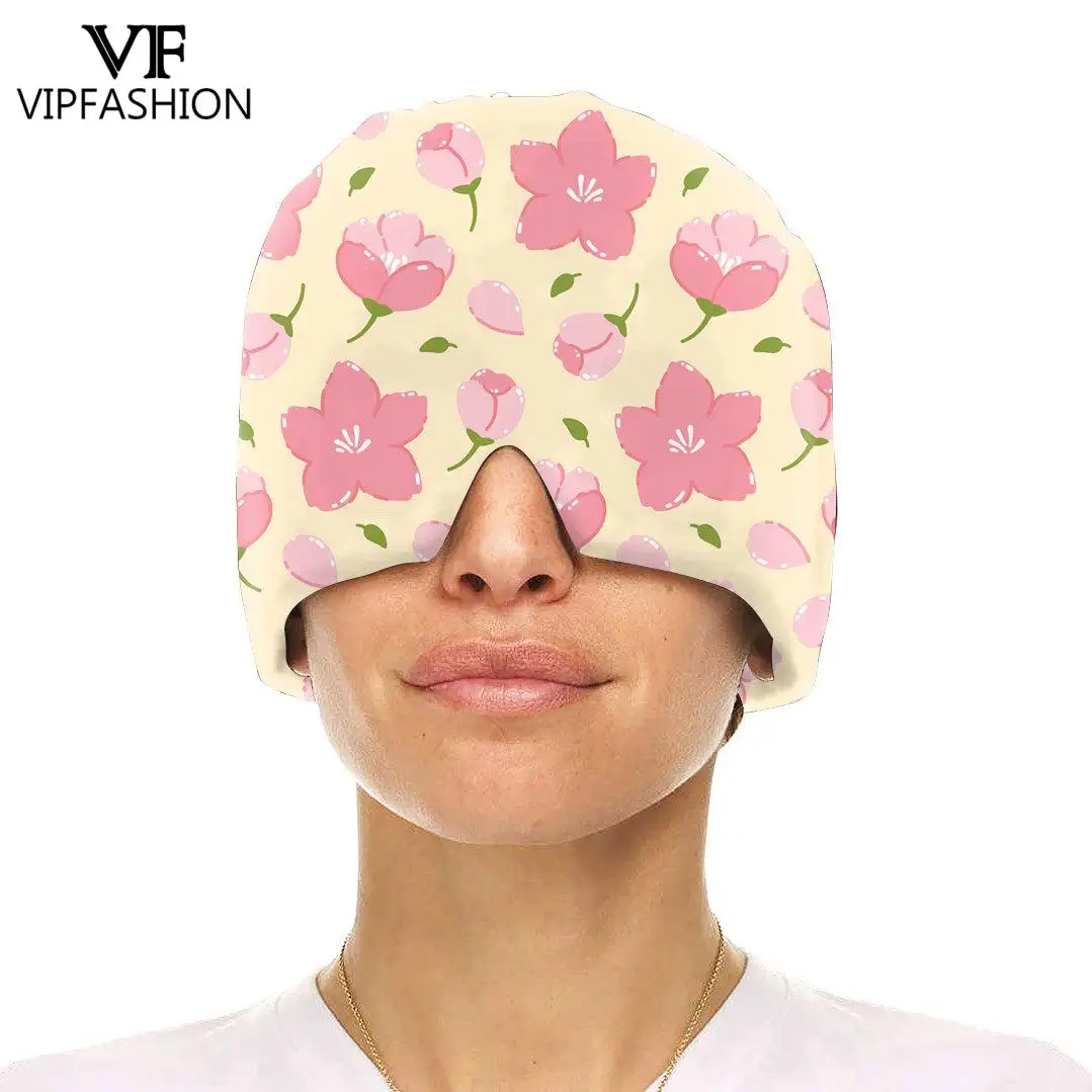 VIP FASHION Relief Headache& Migraine Stretchable Cold Compress Hood Headband Compress Hood Sinus Headache Relief Hat