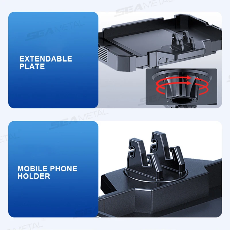 Adjustable Car Food Tray Cup Holder with 360 Rotation for Snacks and Drinks
