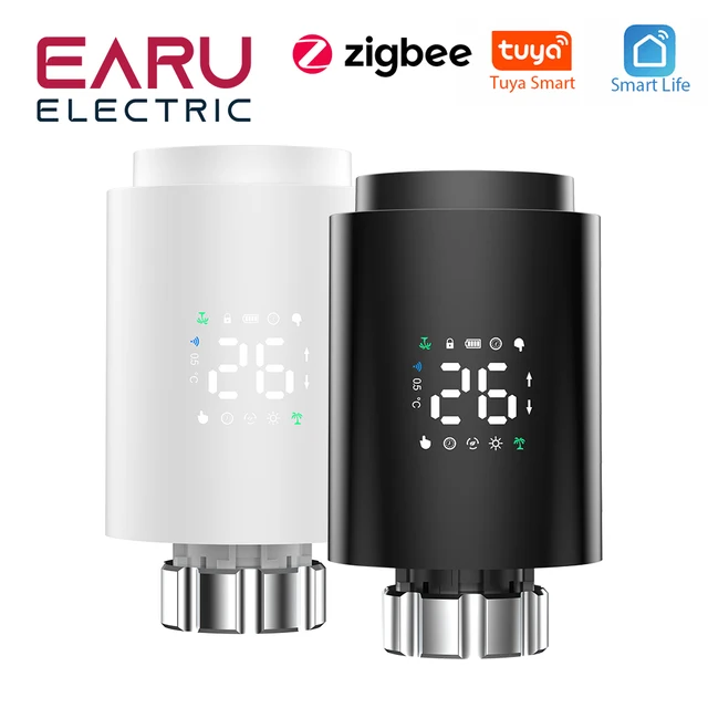 Tuya สมาร์ท ZigBee หม้อน้ํา Actuator TRV โปรแกรมวาล์วหม้อน้ํา Thermostatic App รีโมทคอนโทรลอุณหภูมิสนับสนุน Alexa 1