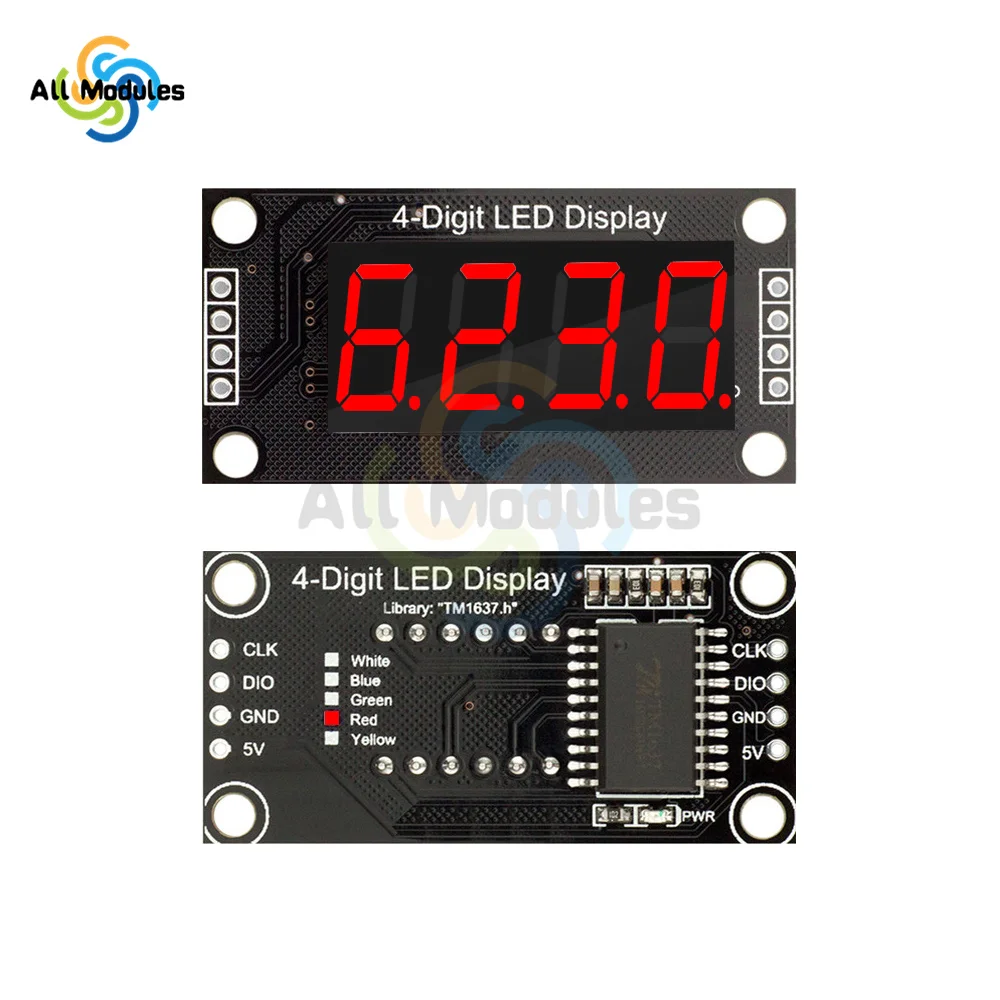 Tm1637 0.36 "0.36 Polegada 7 segmentos tubo de exibição digital placa de módulo led de 4 dígitos para arduino vermelho verde azul amarelo branco