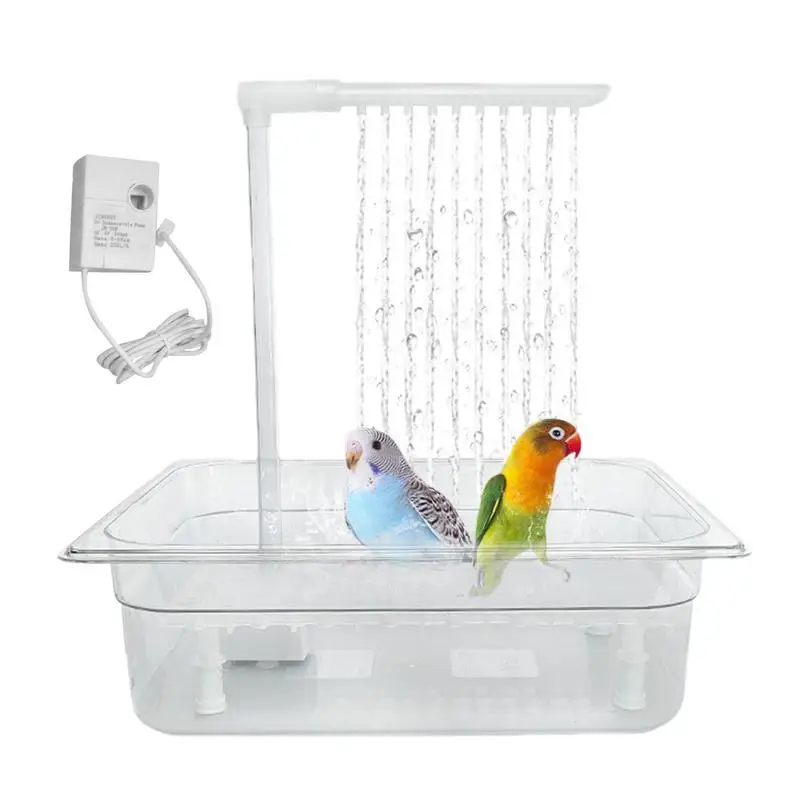 AutomaticBirdBathingTubShowerBoxMultipurposeBirdBathtubWithMultipleFaucetsBowlCageShowerFountainForParakeets-AliExpress