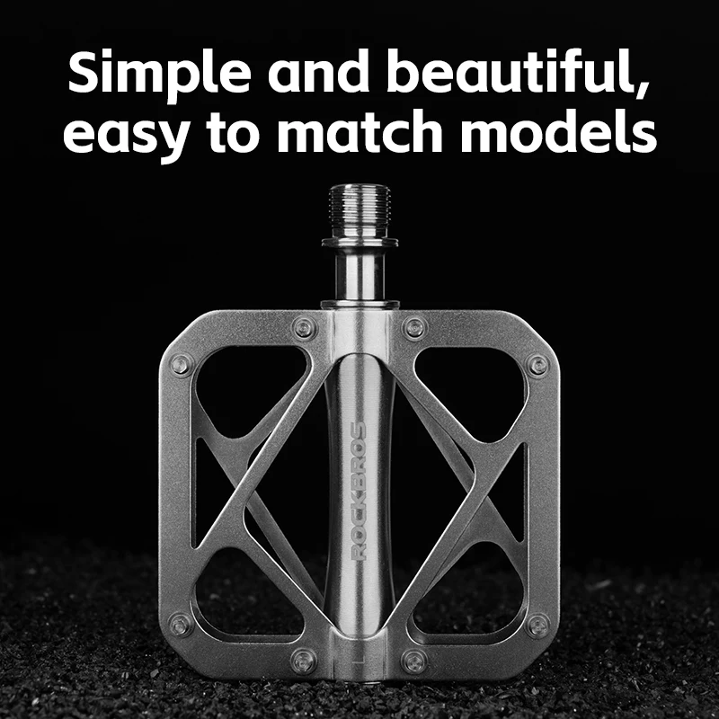 ROCKBROS Titanium Alloy Bike Pedals Ultralight Anti-slip Wide Pedal MTB Road Bike Stainless Steel Nails Cycling Accessories - Image 4