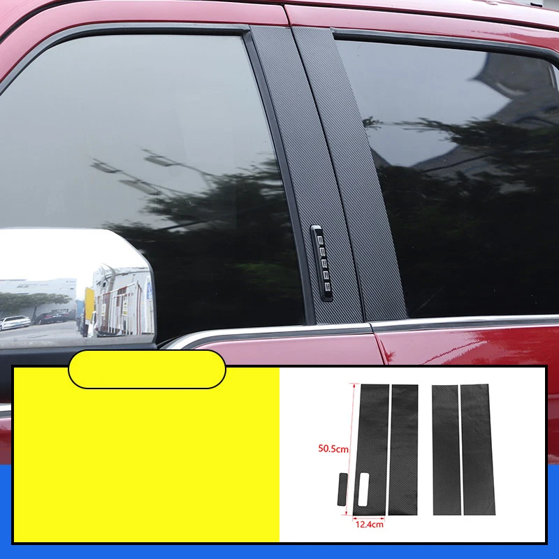 

For Ford F150 2015-2021 Carbon Fiber Protective Sticker Exterior Window BC Center Pillar Trim Strips Car Sticker Car Accessories