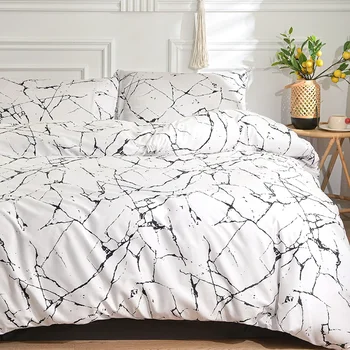 Set biancheria da letto in bianco e nero per letto matrimoniale sabanas cama matrimoniale Queen/King Comforter Set copripiumino singolo con federa