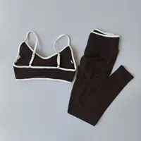 2pcs Sport Sets Women Gym Push Up Yoga Pants Hollow Back Gym Fitness Bras Workout High Waisted Leggings Seamless Tights Set Suit - Image 6