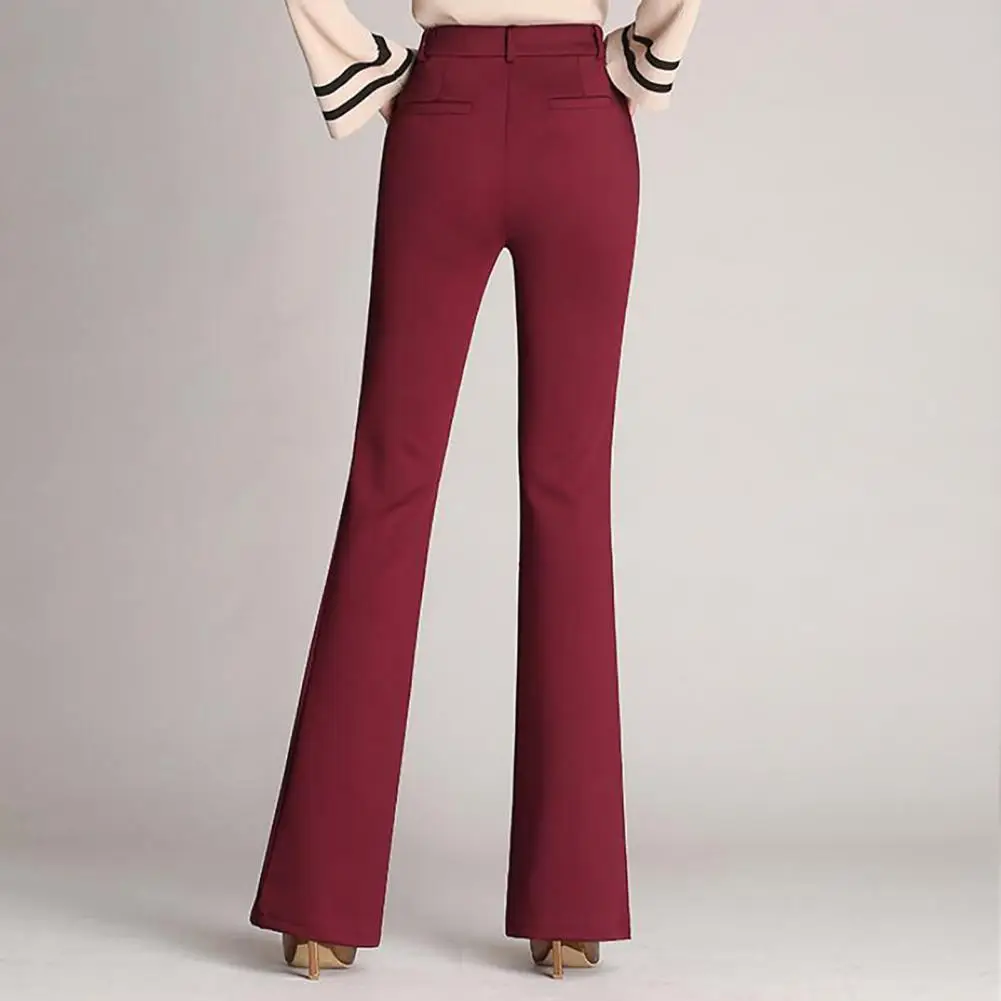 

Beautiful High Elasticity Breathable Solid Colors Casual Loose Slim Flared Trousers Formal Wear Lady Trouser All Match